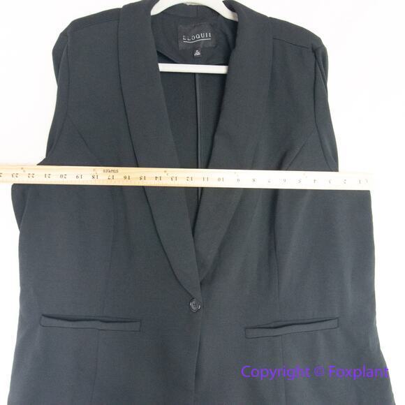 New! Eloquii black blazer one button, shoulder pads, size 20 - Picture 6 of 14